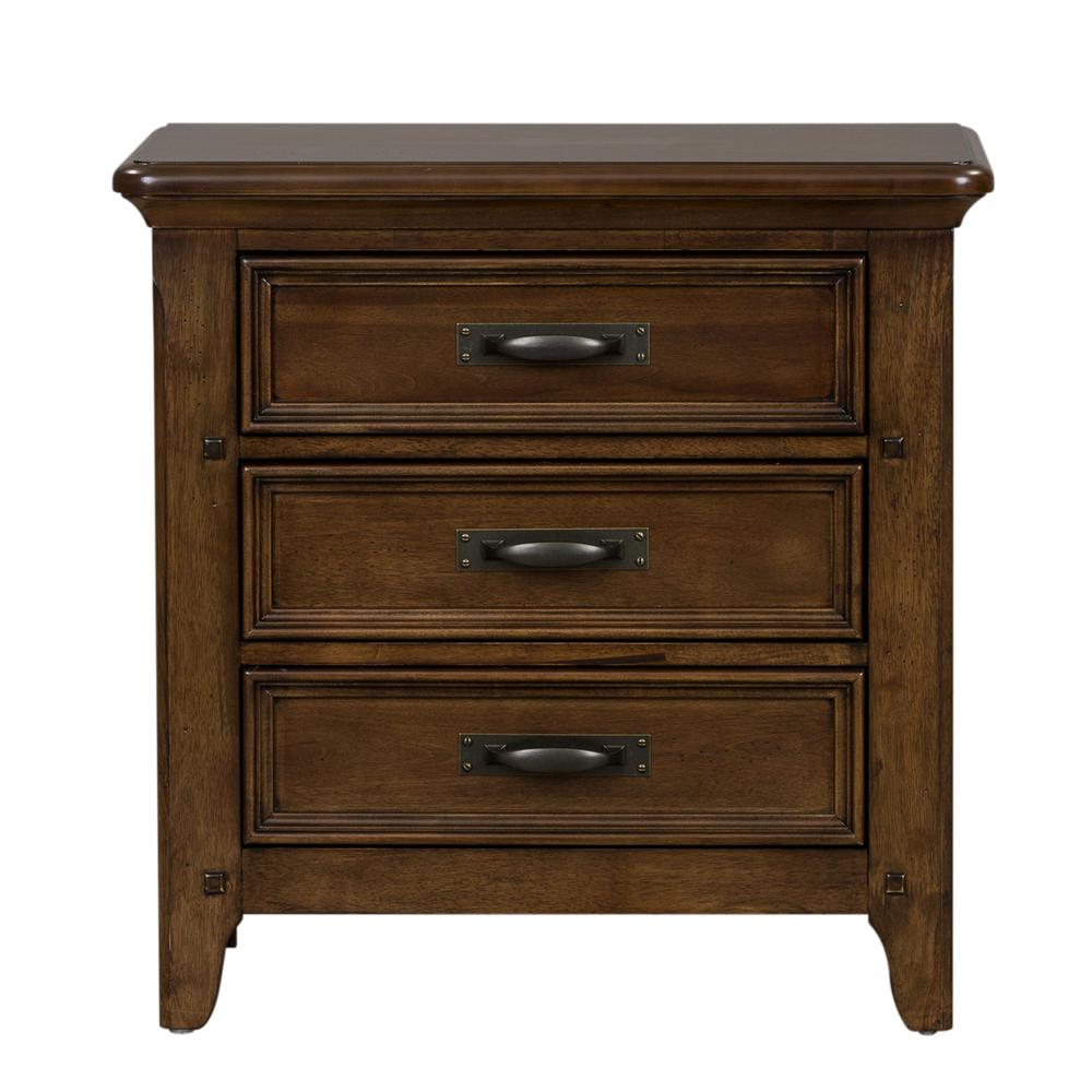 Saddlebrook Night Stand, W28 x D17 x H28, Brown. Picture 2