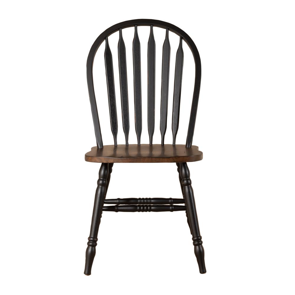 Windsor Side Chair)-Black- Set of 2 Solids Black. Picture 8