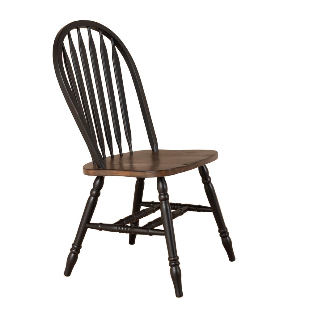 Windsor Side Chair)-Black- Set of 2 Solids Black. Picture 6