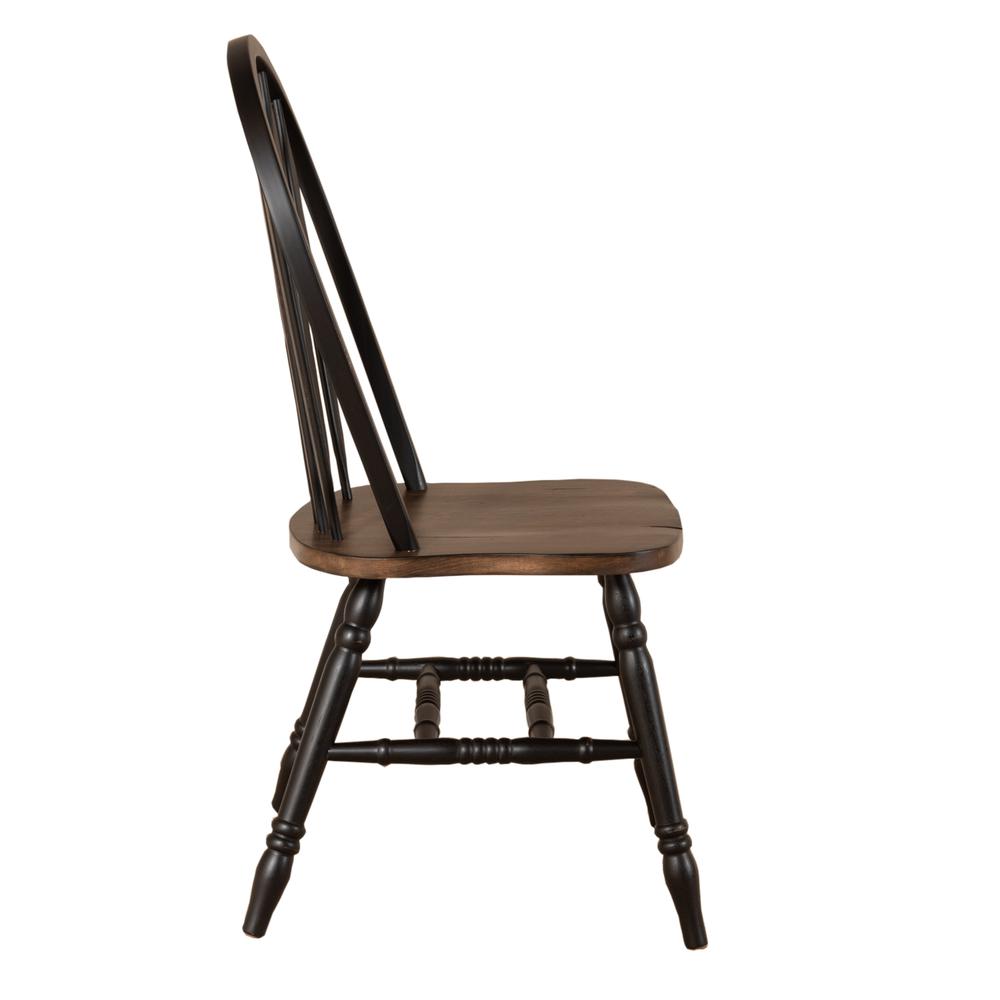 Windsor Side Chair)-Black- Set of 2 Solids Black. Picture 7