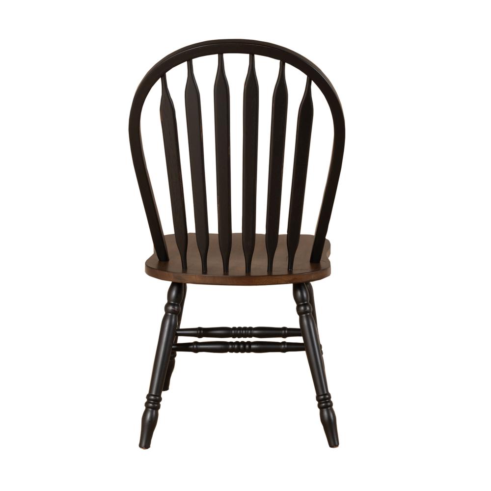 Windsor Side Chair)-Black- Set of 2 Solids Black. Picture 3