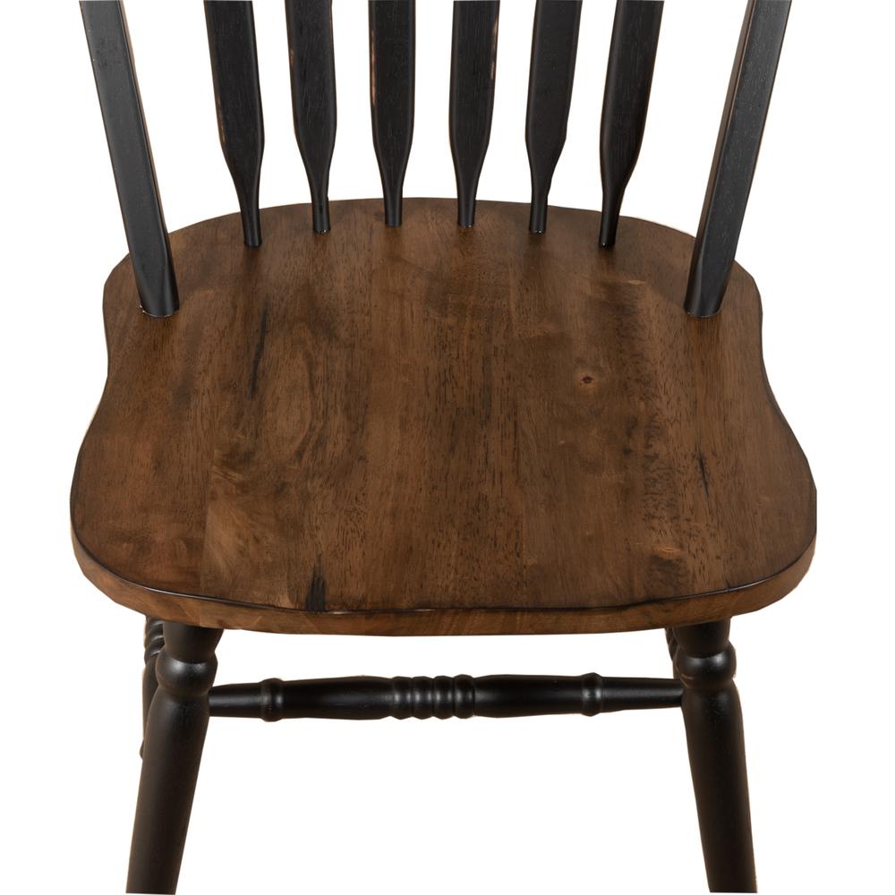 Windsor Side Chair)-Black- Set of 2 Solids Black. Picture 4