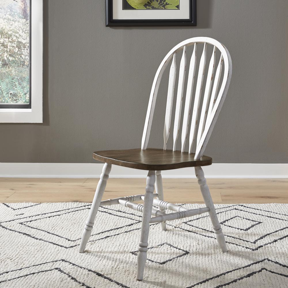 Windsor Side Chair- White- Set of 2 Solids White. Picture 6