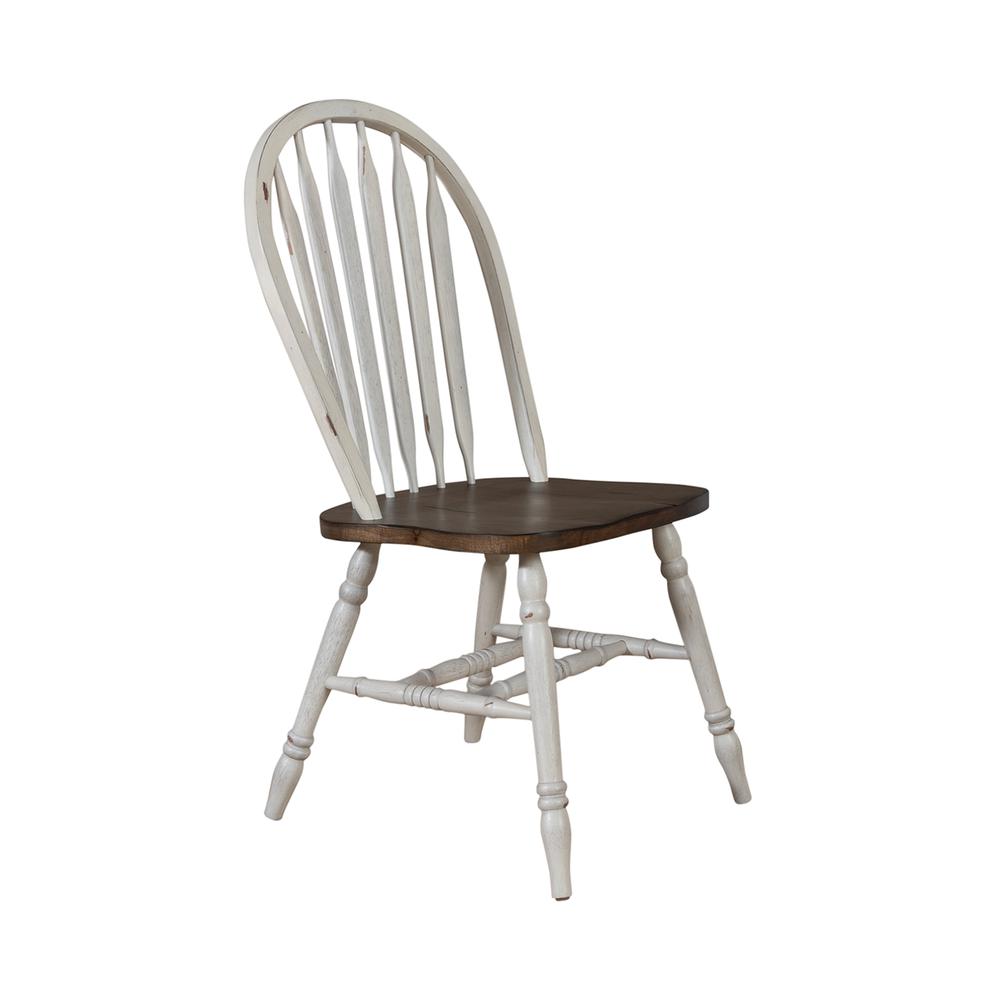 Windsor Side Chair- White- Set of 2 Solids White. Picture 2