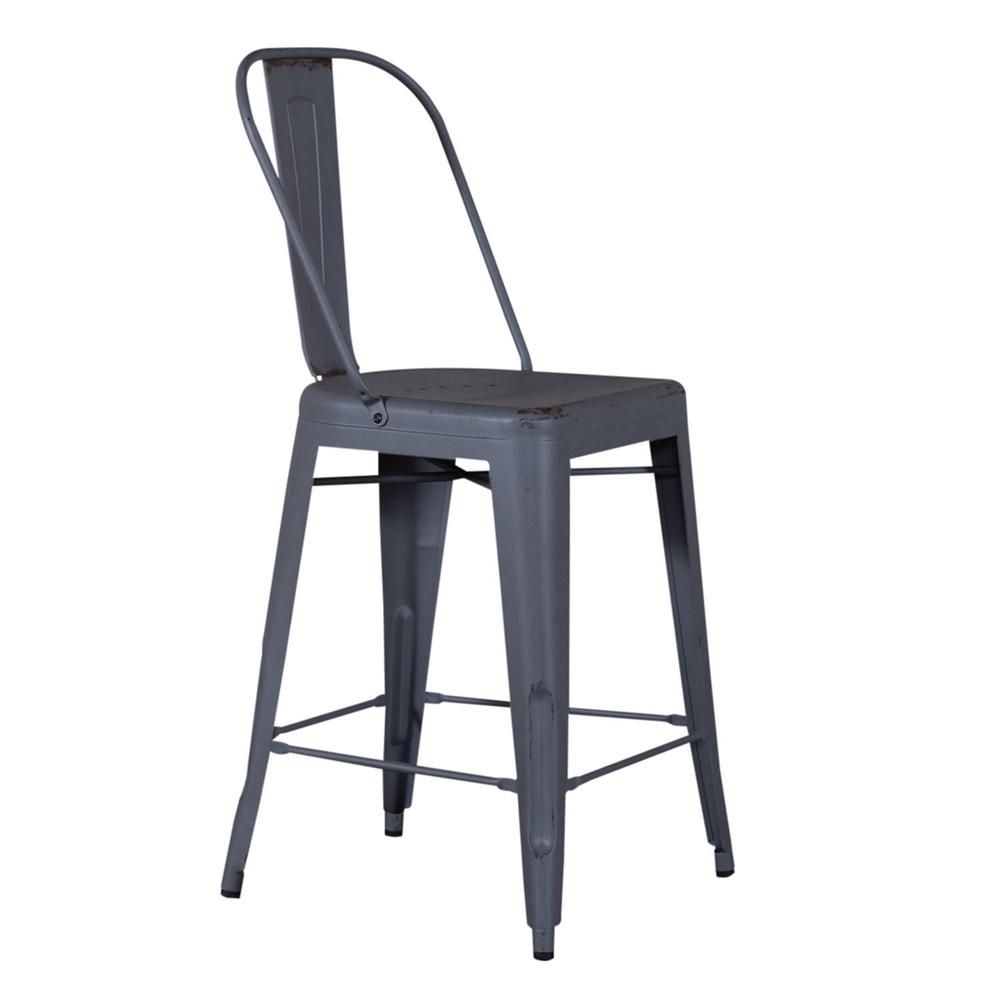 Bow Back Counter Chair - Grey (RTA). Picture 1