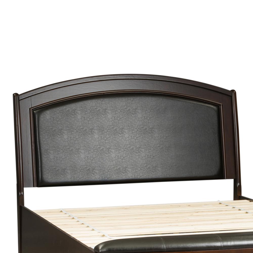 Avalon Queen Panel Leather Headboard, Dark Truffle. Picture 1
