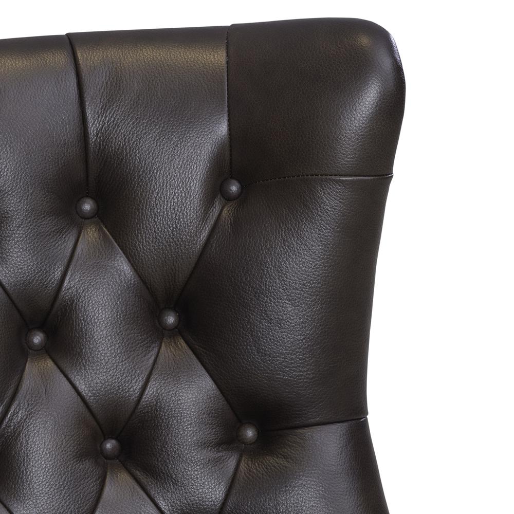 Leather Accent Chair - Brown Eclectic Multi. Picture 8
