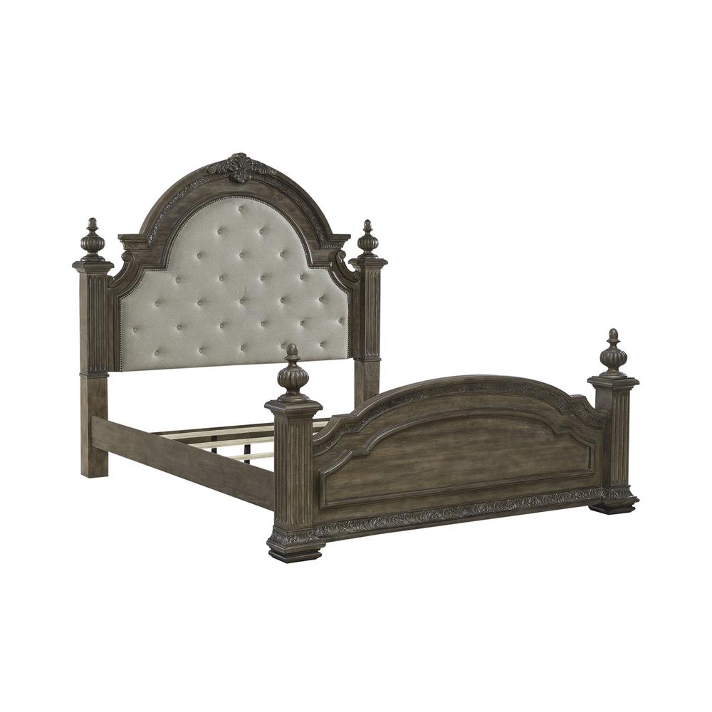Carlisle Court Queen Poster Bed - Chestnut with Gray Dusty Wax Finish. Picture 2