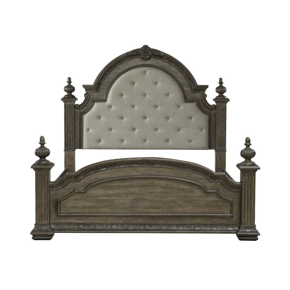 Carlisle Court Queen Poster Bed - Chestnut with Gray Dusty Wax Finish. Picture 3