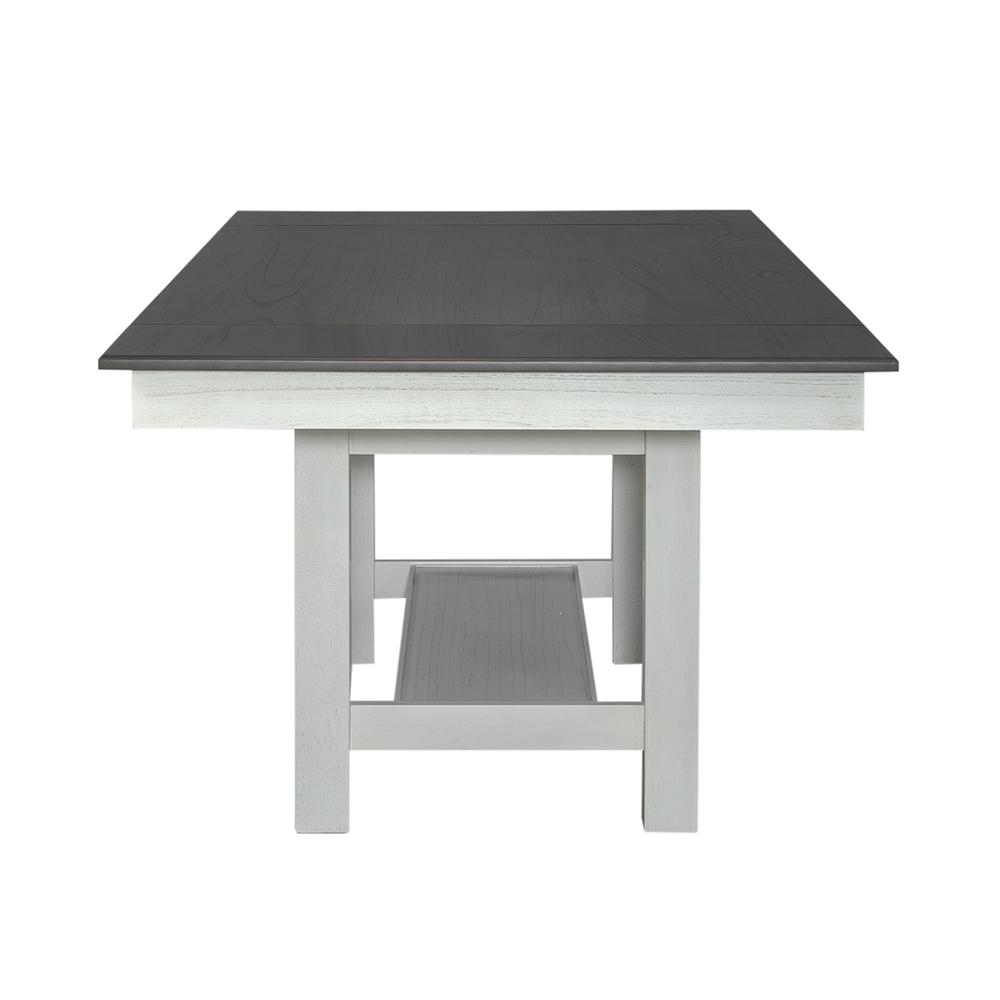 Brook Bay 6 Piece Trestle Table Set - Textured White Finish. Picture 4