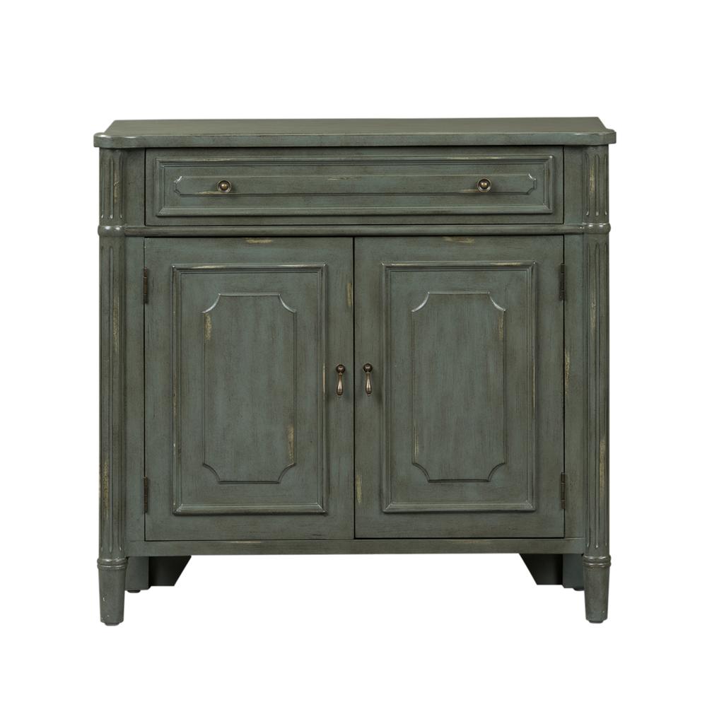 1 Drawer 2 Door Accent Cabinet, Gray Finish With White Rub Thru. Picture 3