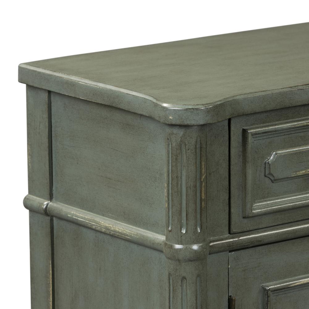 1 Drawer 2 Door Accent Cabinet, Gray Finish With White Rub Thru. Picture 8