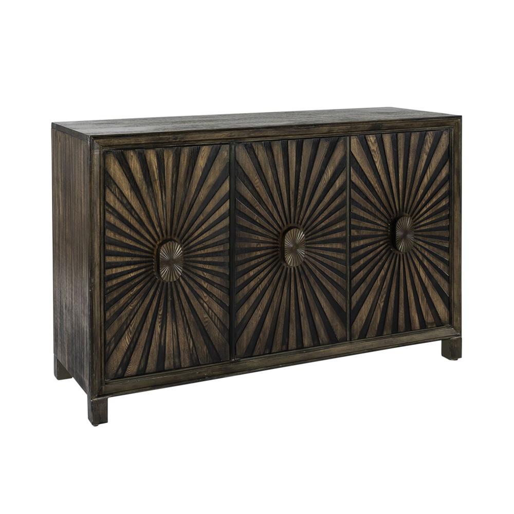 Chaucer 3 Door Accent Cabinet, Brown. Picture 1
