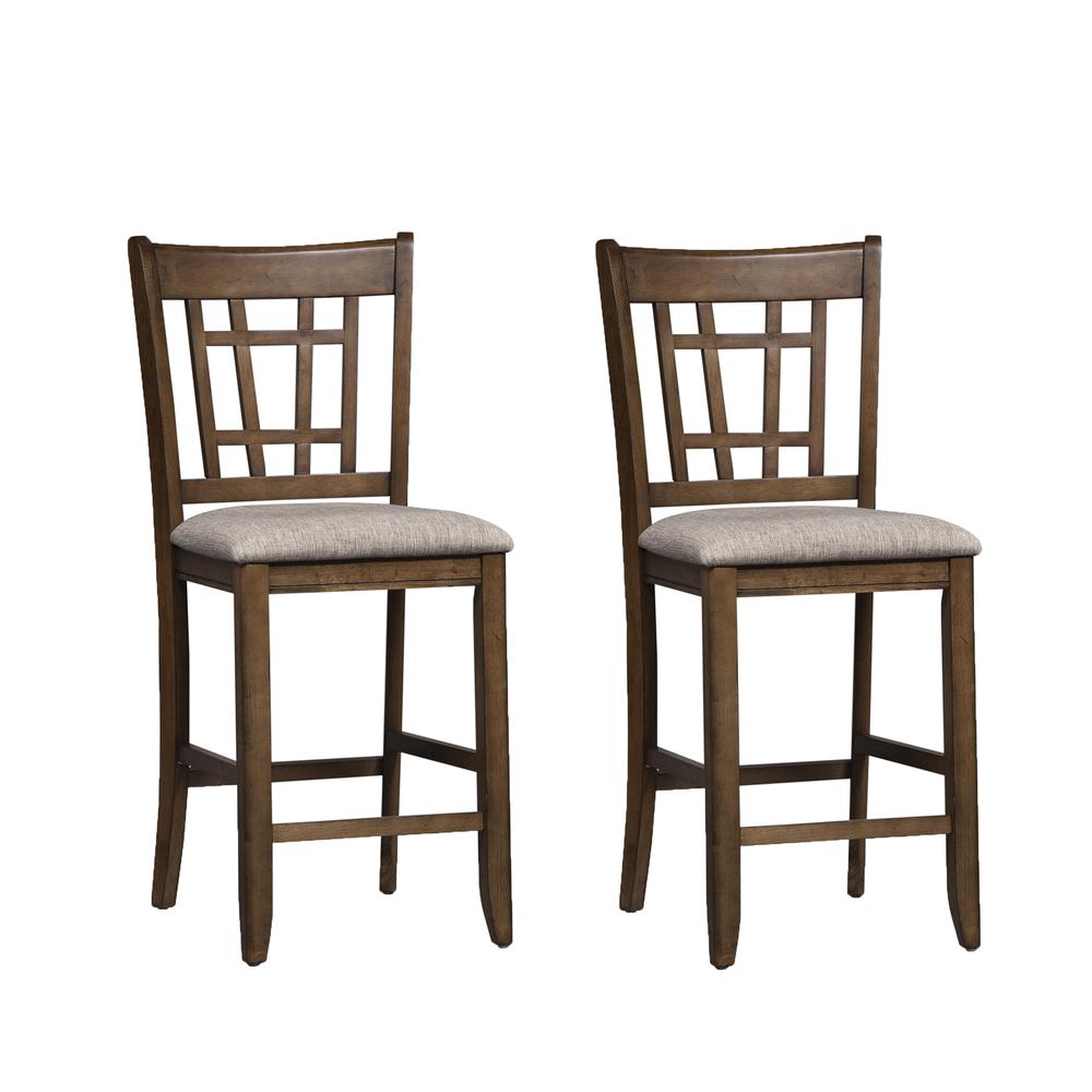 24 Inch Lattice Back Counter Chair-Set of 2. Picture 1