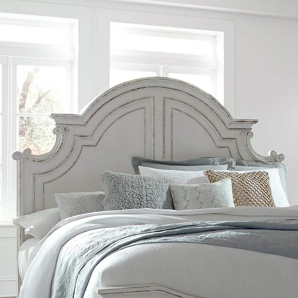 King Panel Headboard European Traditional White. Picture 3