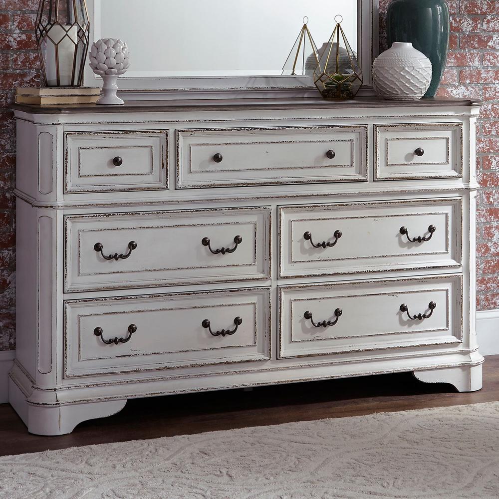 Magnolia Manor 7 Drawer Dresser, W64 x D19 x H40, White. Picture 16