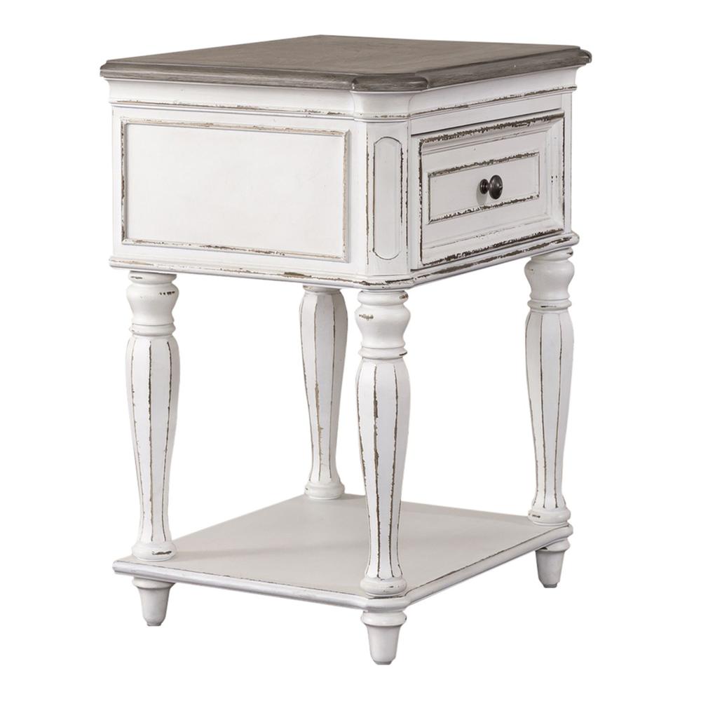 Leg Night Stand, W22 x D17 x H28, White. Picture 1