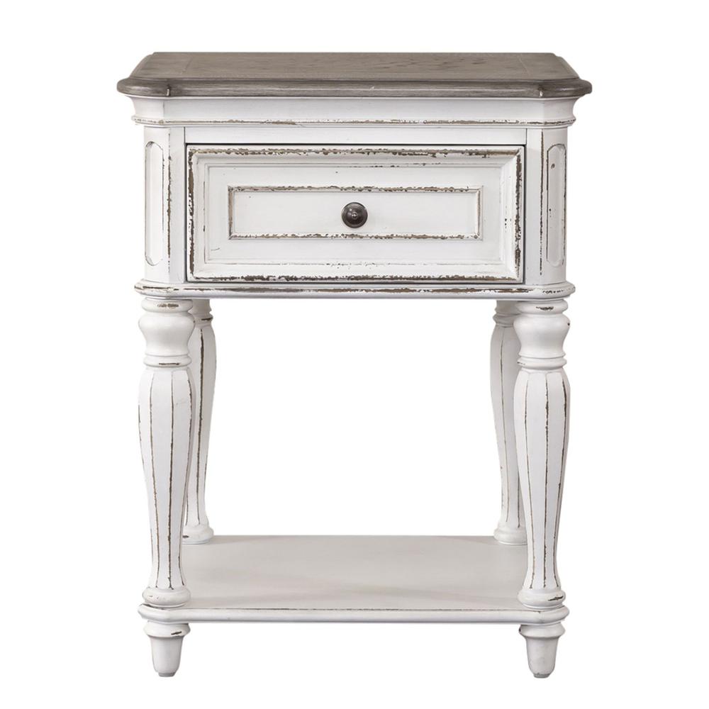 Leg Night Stand, W22 x D17 x H28, White. Picture 2