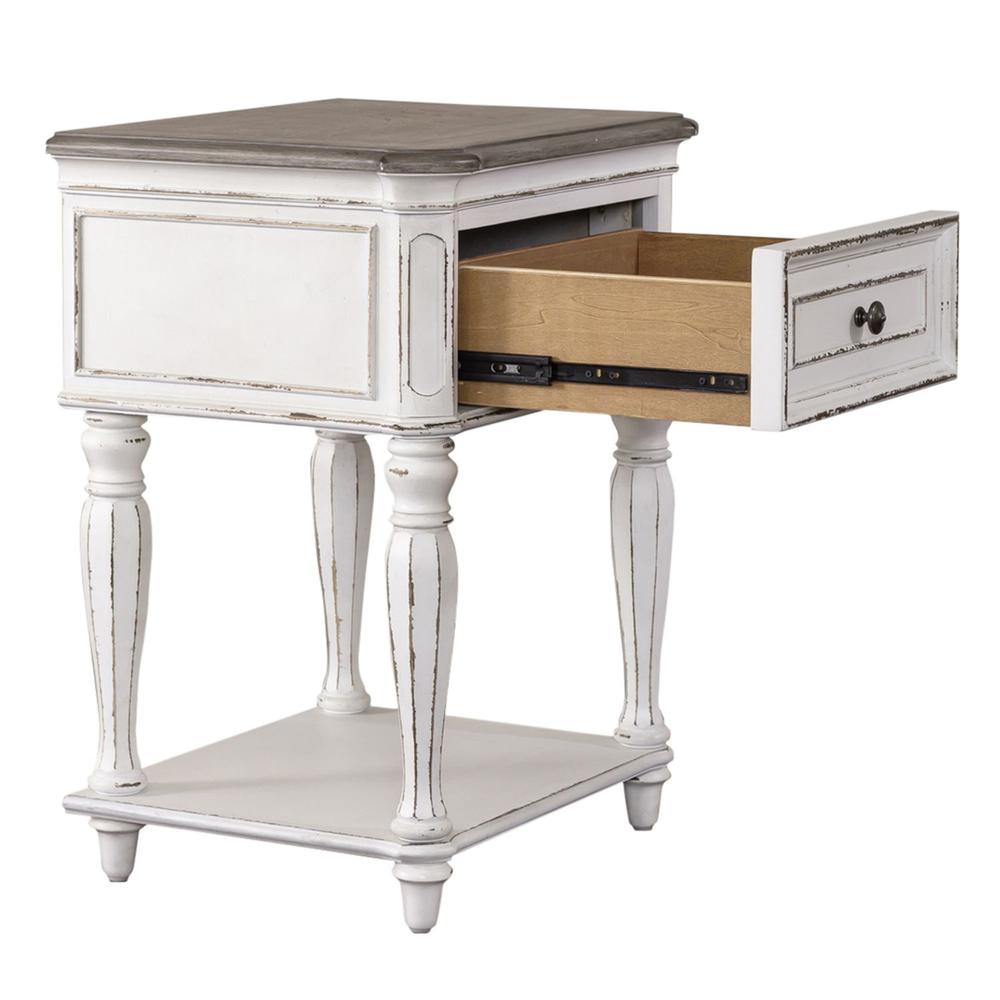 Leg Night Stand, W22 x D17 x H28, White. Picture 3