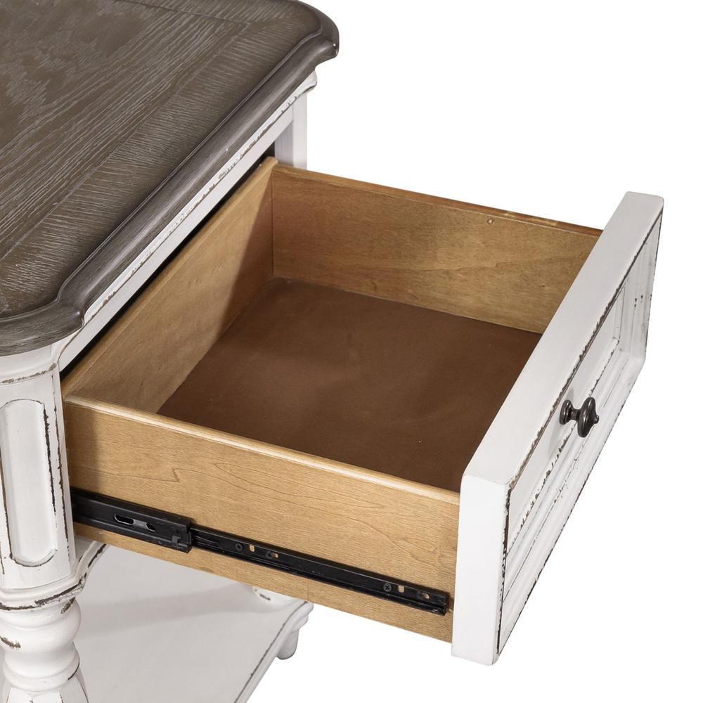 Leg Night Stand, W22 x D17 x H28, White. Picture 4