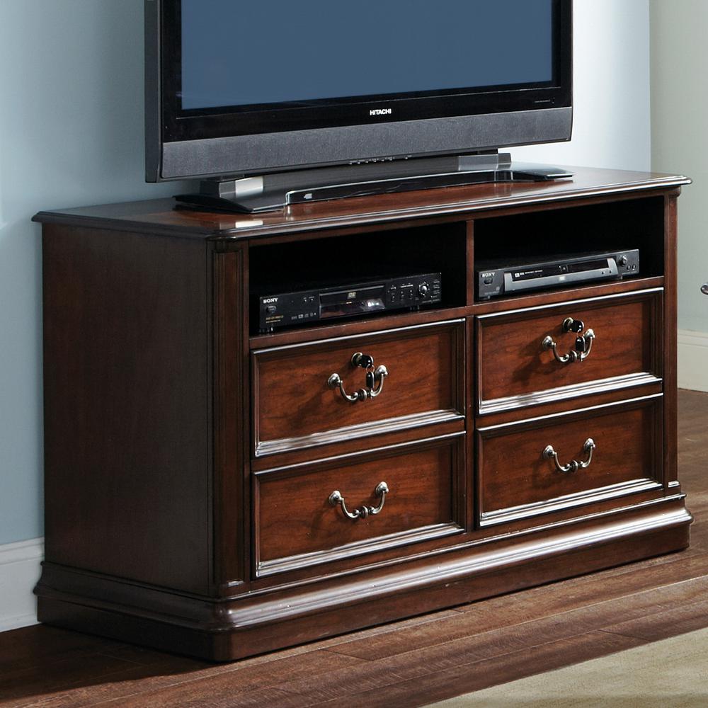 Brayton Manor Jr Executive Media Lateral File, W46 x D22 x H31, Dark Brown. Picture 8