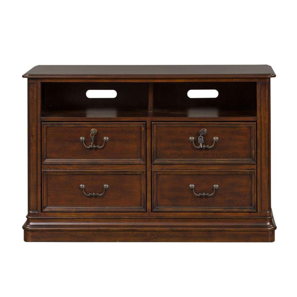 Brayton Manor Jr Executive Media Lateral File, W46 x D22 x H31, Dark Brown. Picture 1