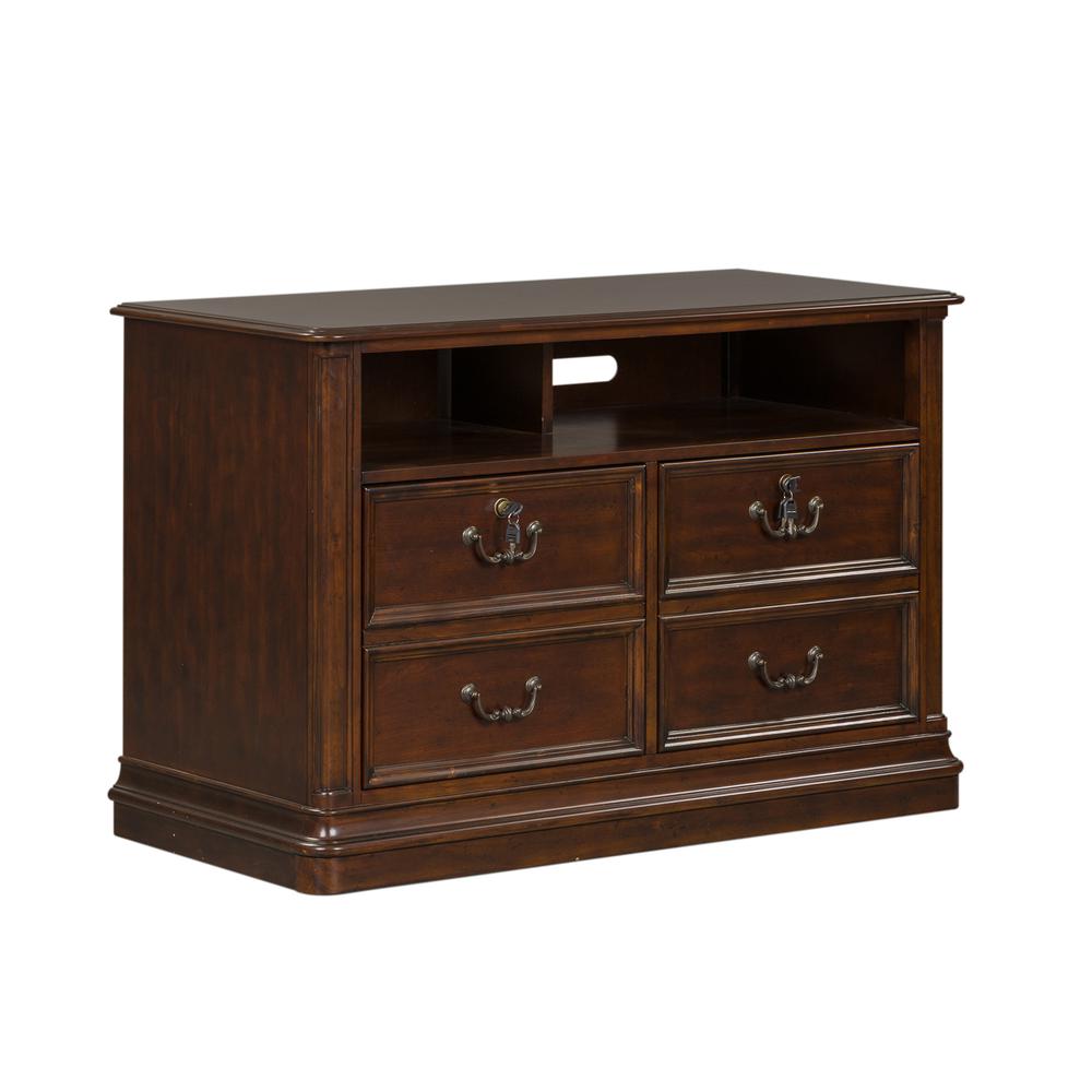 Brayton Manor Jr Executive Media Lateral File, W46 x D22 x H31, Dark Brown. Picture 2