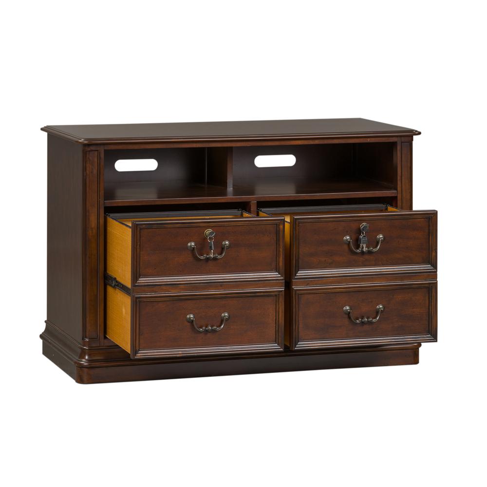 Brayton Manor Jr Executive Media Lateral File, W46 x D22 x H31, Dark Brown. Picture 3