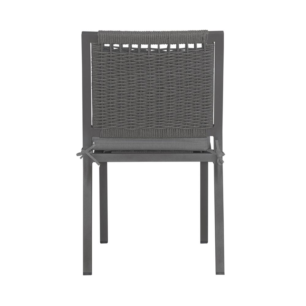 Outdoor Panel Back Side Chair - Granite - Set of 2 Transitional Grey. Picture 6