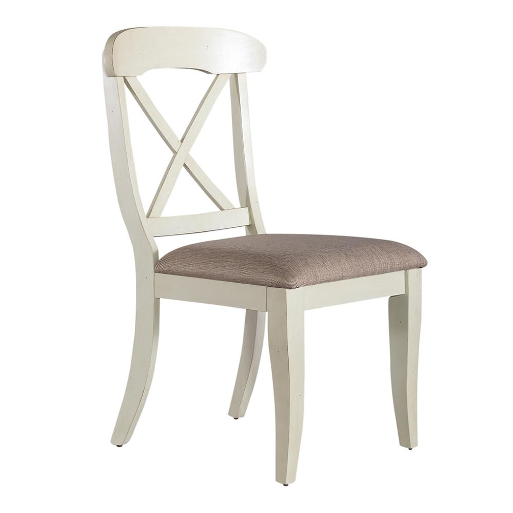 Uph X Back Side Chair (RTA)-Set of 2 Traditional White. Picture 6