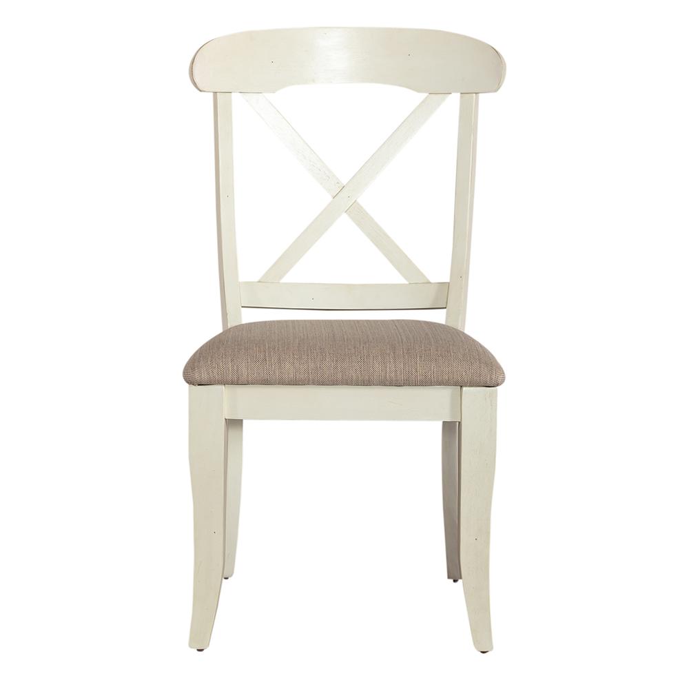 Uph X Back Side Chair (RTA)-Set of 2 Traditional White. Picture 7