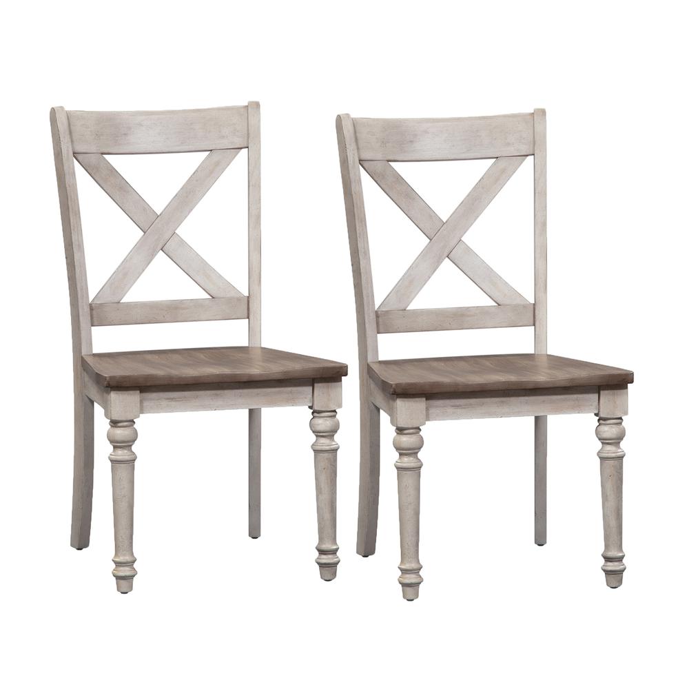 X Back Wood Seat Side Chair (RTA)-Set of 2. Picture 1