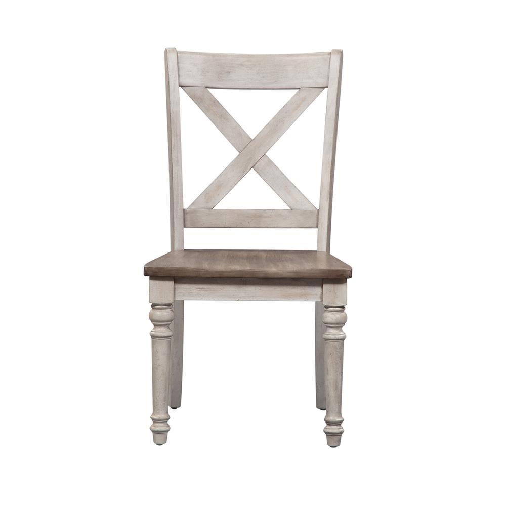 X Back Wood Seat Side Chair (RTA)-Set of 2. Picture 3