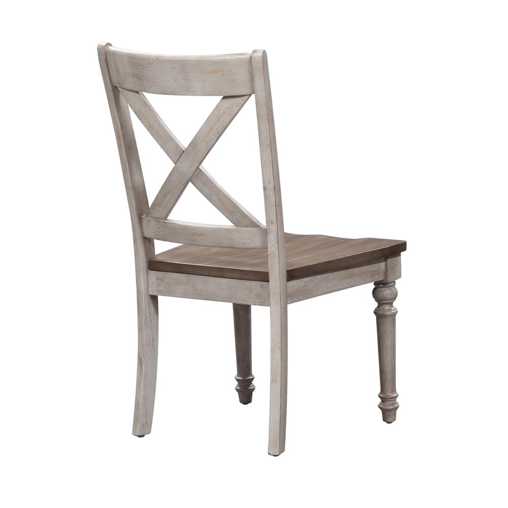X Back Wood Seat Side Chair (RTA)-Set of 2. Picture 4