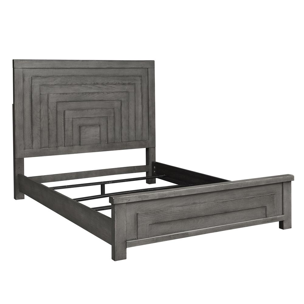 Modern Farmhouse Panel Bed, Queen, Dusty Charcoal. Picture 1