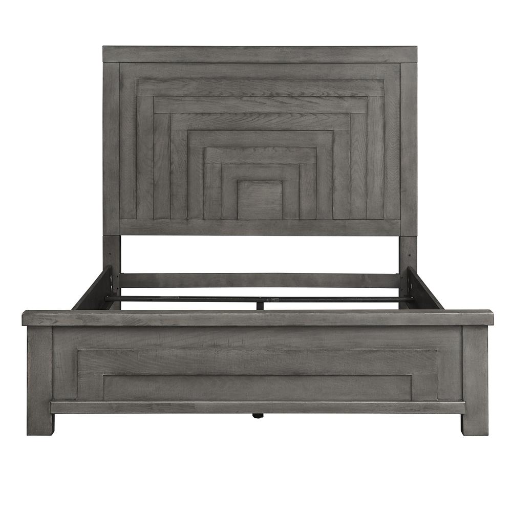 Modern Farmhouse Panel Bed, Queen, Dusty Charcoal. Picture 2