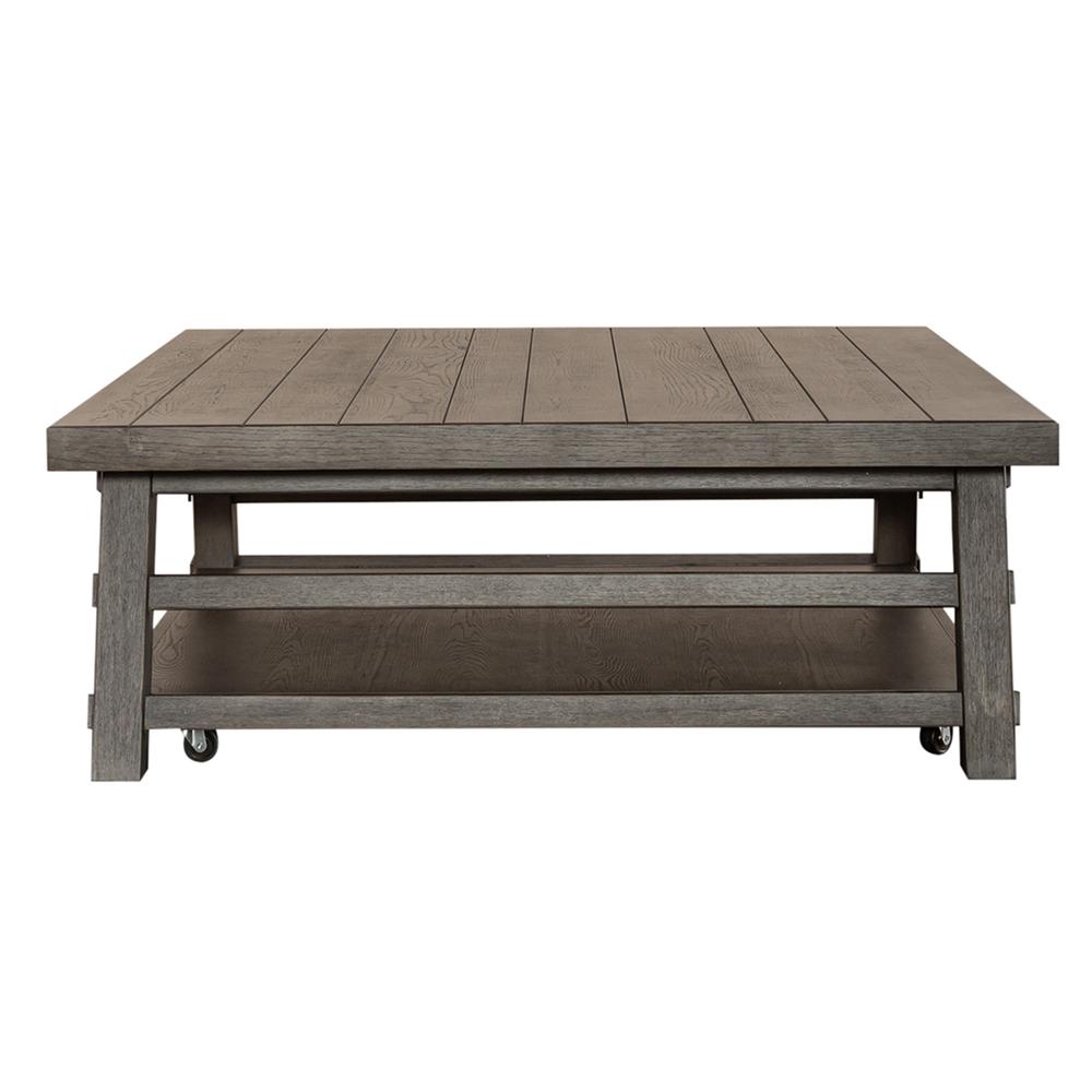 Oversized Square Cocktail Table Farmhouse Grey. Picture 4