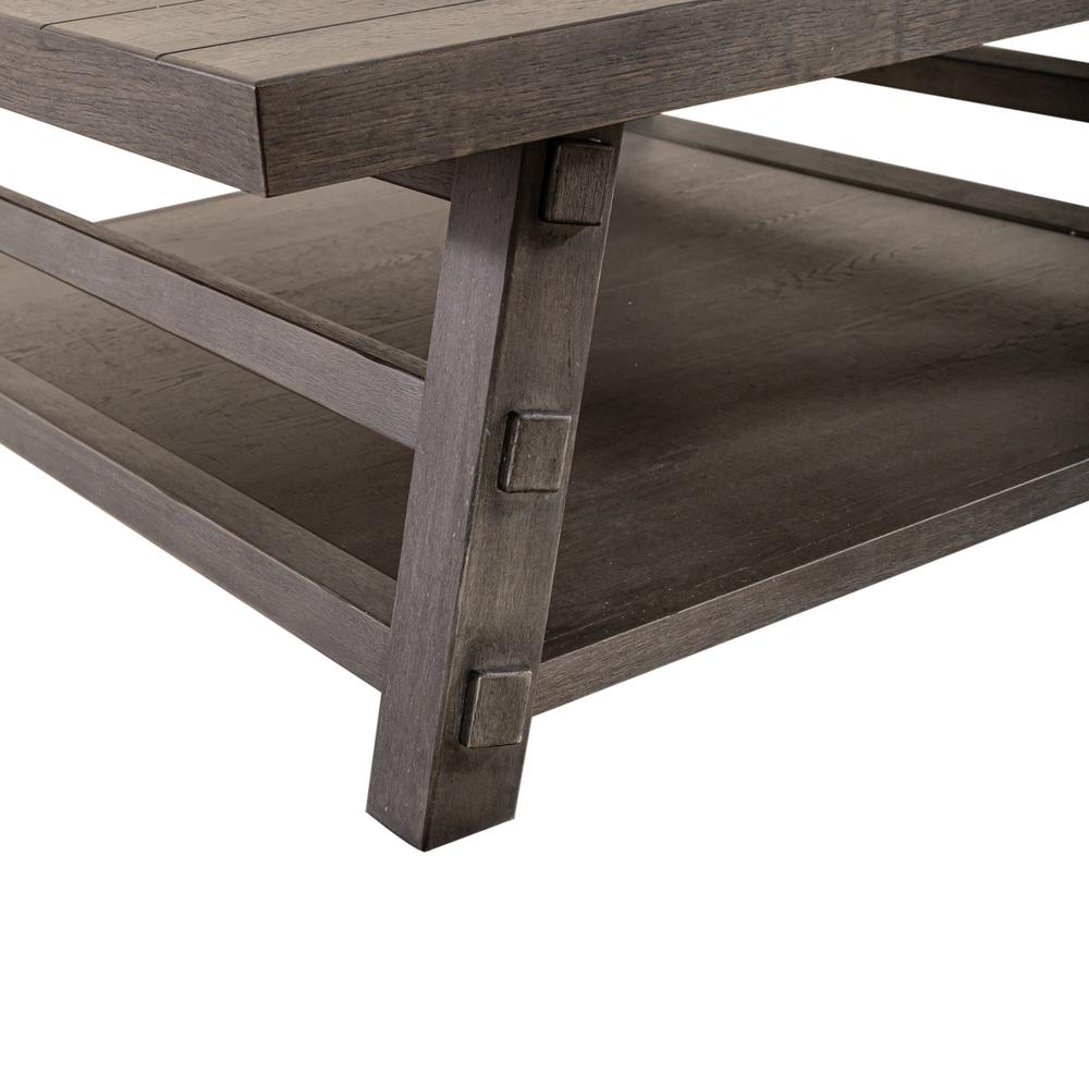 Oversized Square Cocktail Table Farmhouse Grey. Picture 7
