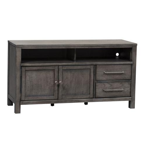 Modern Farmhouse Entertainment Console, 56", Dusty Charcoal. Picture 1