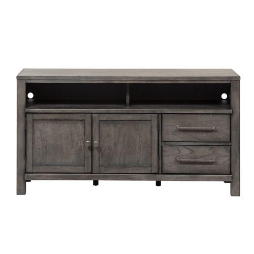 Modern Farmhouse Entertainment Console, 56", Dusty Charcoal. Picture 2
