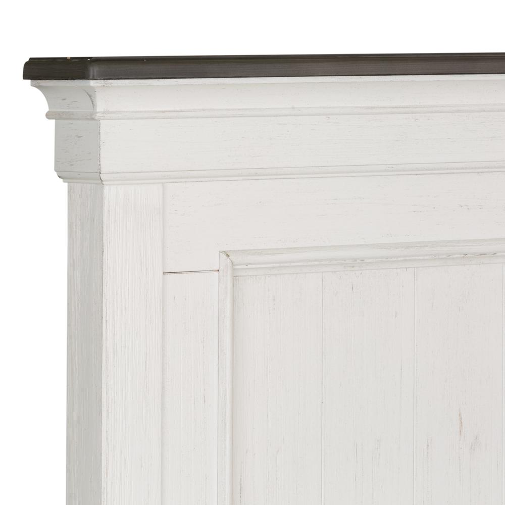 Queen Panel Bed (417-BR-QPB), Wirebrushed White Finish w/ Charcoal Tops. Picture 6