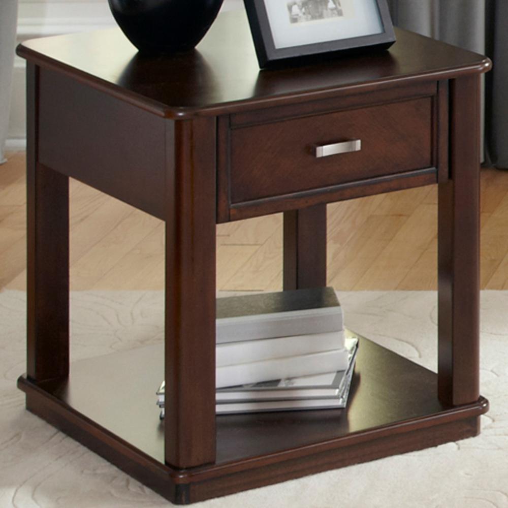 Wallace Occasional End Table, W22 x D26 x H24, Dark Brown. Picture 2