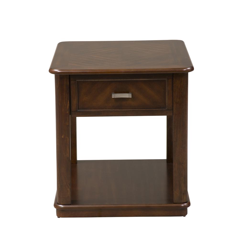 Wallace Occasional End Table, W22 x D26 x H24, Dark Brown. Picture 3