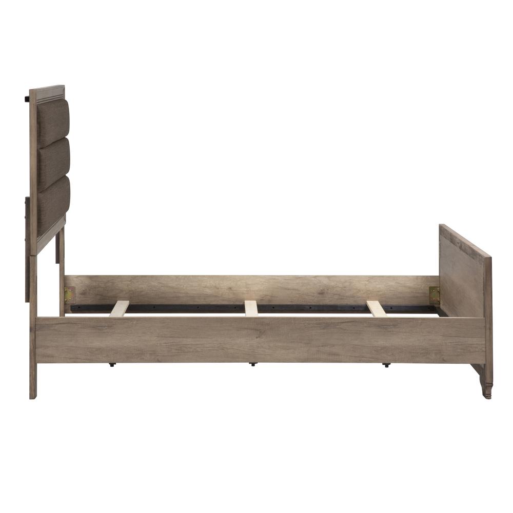 Twin Upholstered Bed (439-BR-TUB), Sandstone Finish. Picture 2