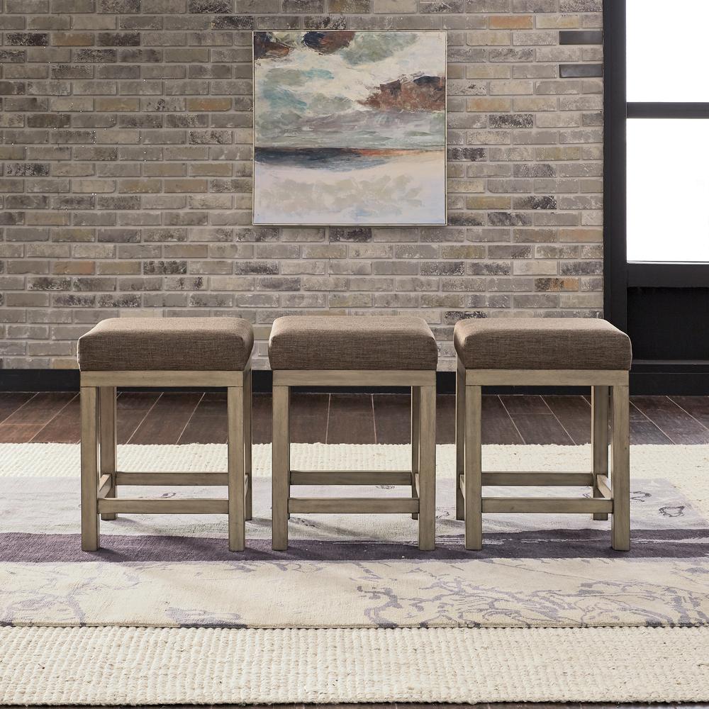 Upholstered Console Stools (3 Piece Set). Picture 1