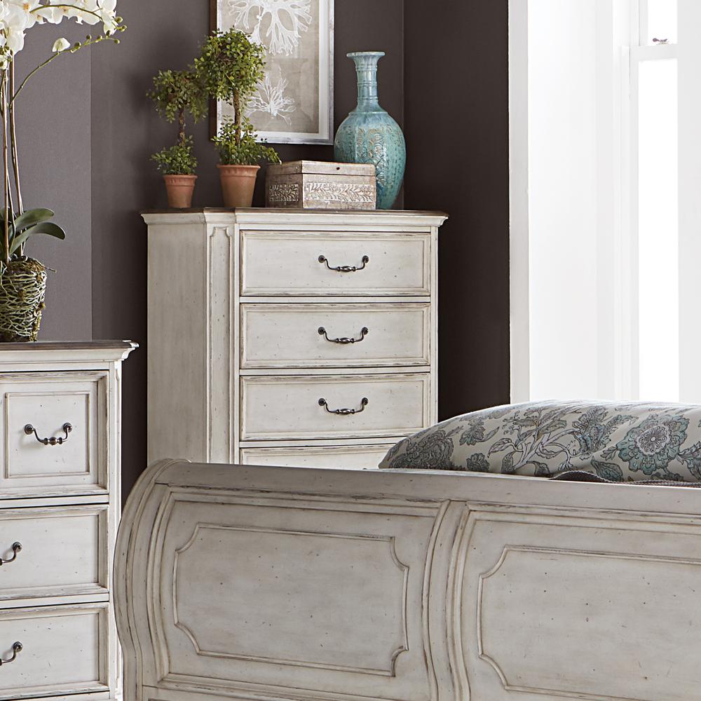 Abbey Road 5 Drawer Chest, Porcelain White. Picture 4
