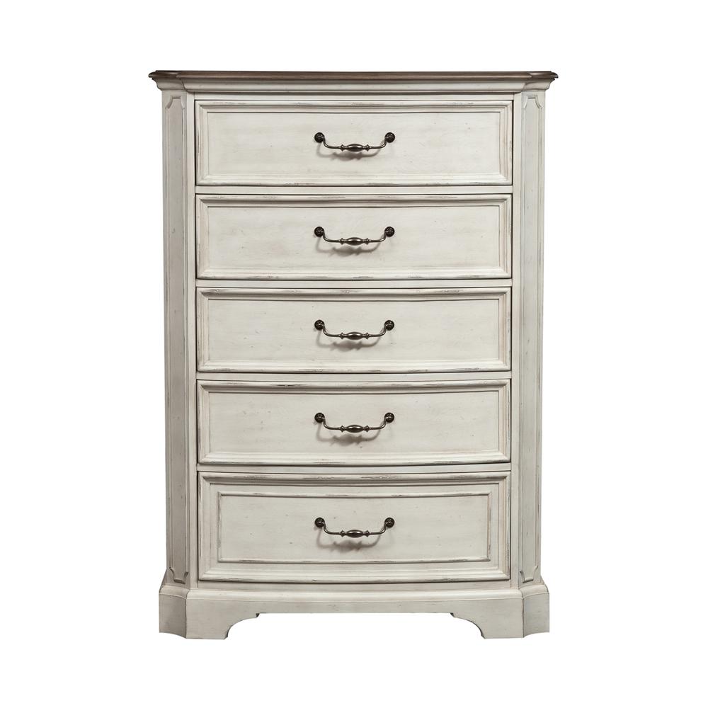 Abbey Road 5 Drawer Chest, Porcelain White. Picture 2