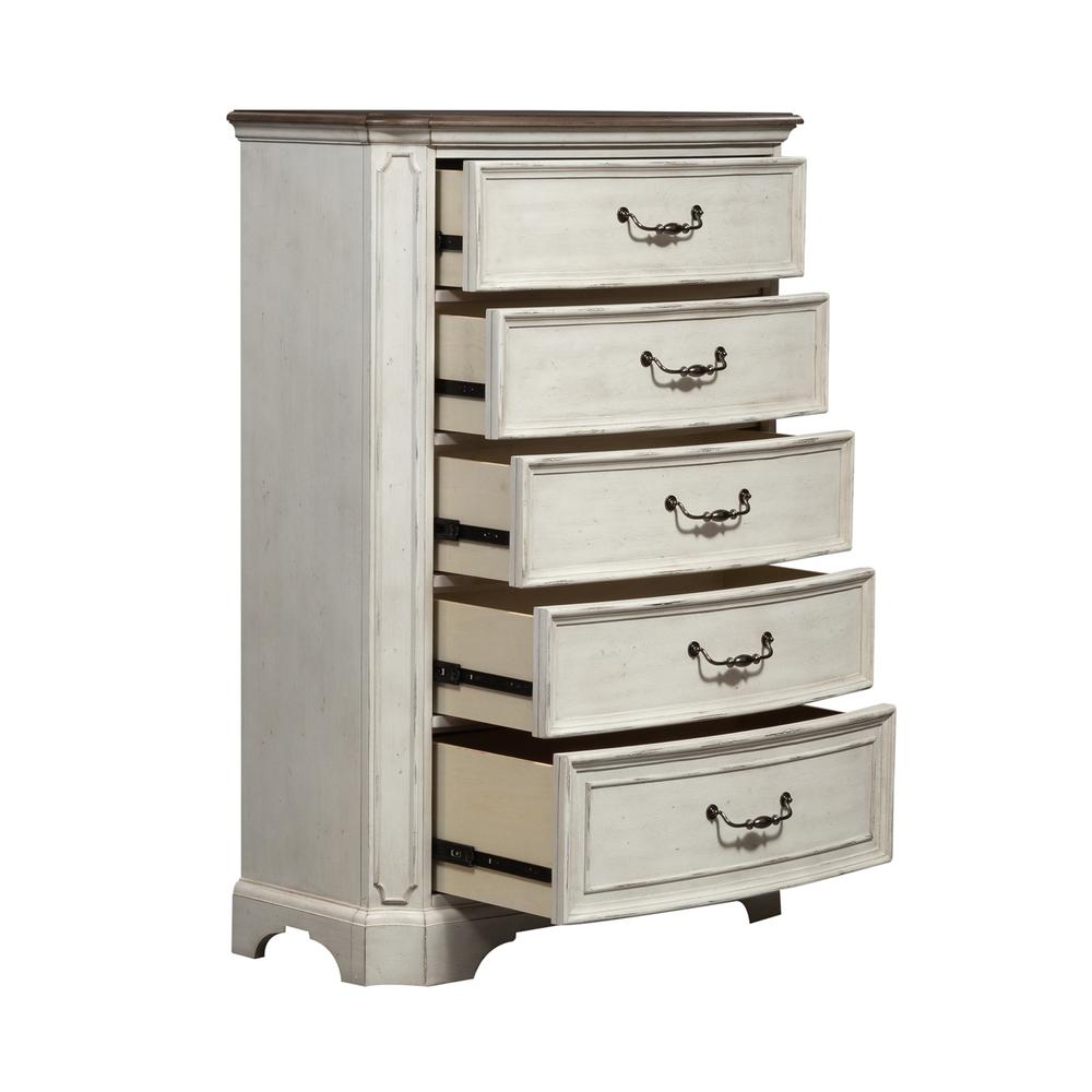 Abbey Road 5 Drawer Chest, Porcelain White. Picture 6
