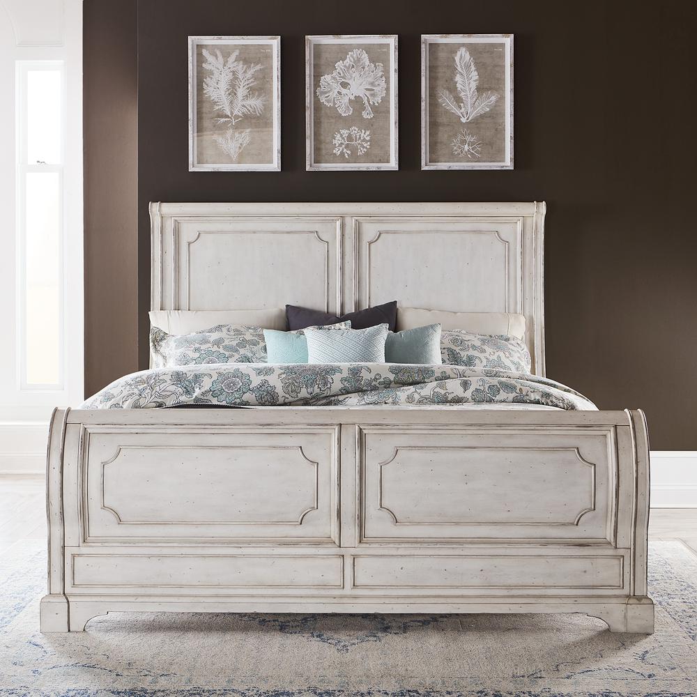 Abbey Road Sleigh Bed, Queen, Porcelain White. Picture 3