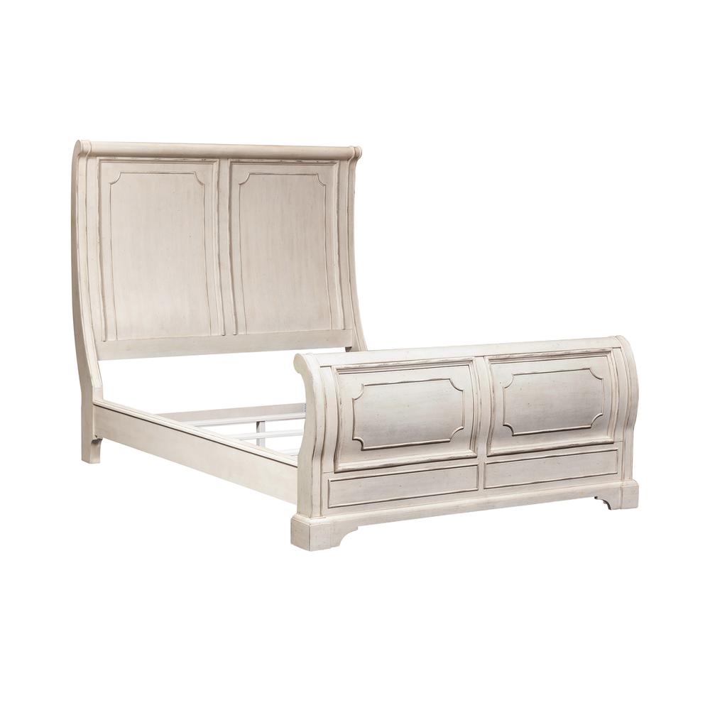 Abbey Road Sleigh Bed, Queen, Porcelain White. Picture 1